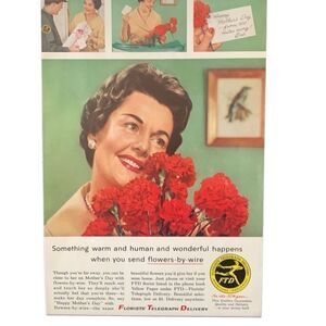 Vintage 1960 Florist Telegraph Delivery FTD Flowers by Wire Ad Advertisment